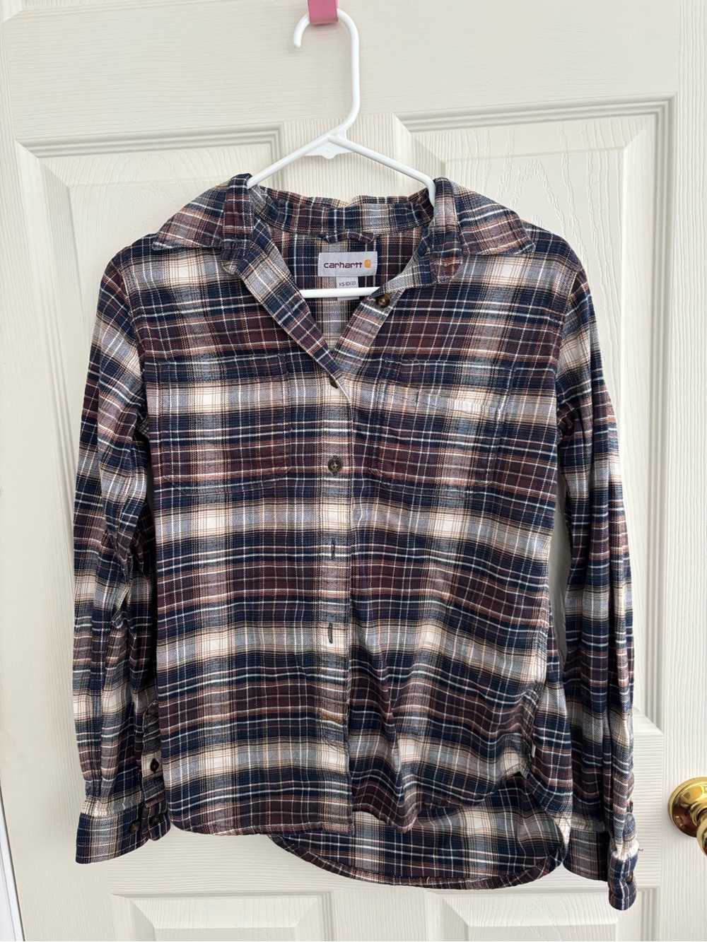 Carhartt Womens  Brown Plaid Flannel Shirt